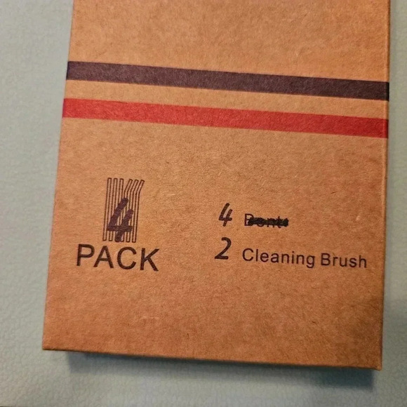 4-Pack Reusable Drinking Glass Straw  2 Straight, 2 Bent, 2 Brushes - NWOT - Picture 9 of 12